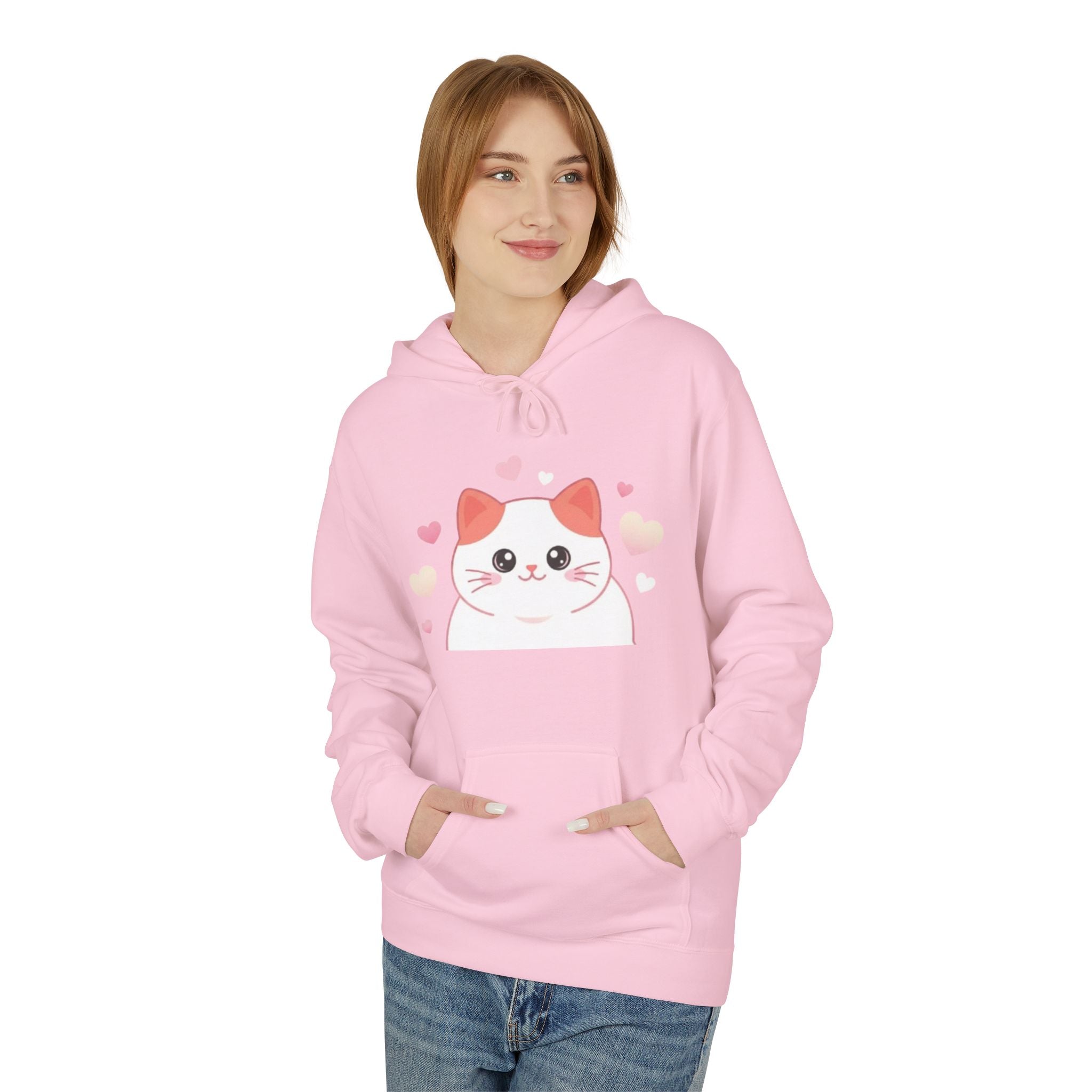 Cute Hoodie Heart Cat Pullover for Cat Lovers